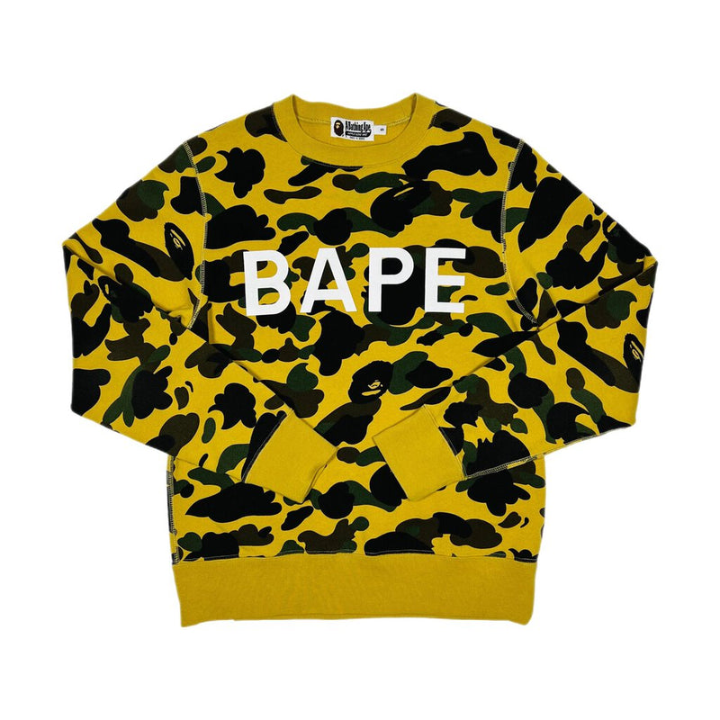 BAPE Yellow 1st Camo Crewneck Sz. S