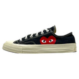 CDG Play X Converse Chuck Taylor Low Heart Black Sz. 8