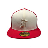 FOG x New Era Two Tone Fitted Cream/Red Sz. 7 1/8