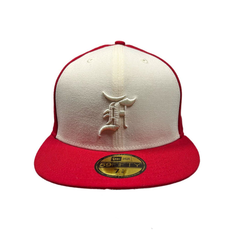 FOG x New Era Two Tone Fitted Cream/Red Sz. 7 1/8