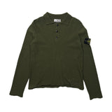 Stone Island Wool 3/4 Button Up Sweater Olive Sz. S