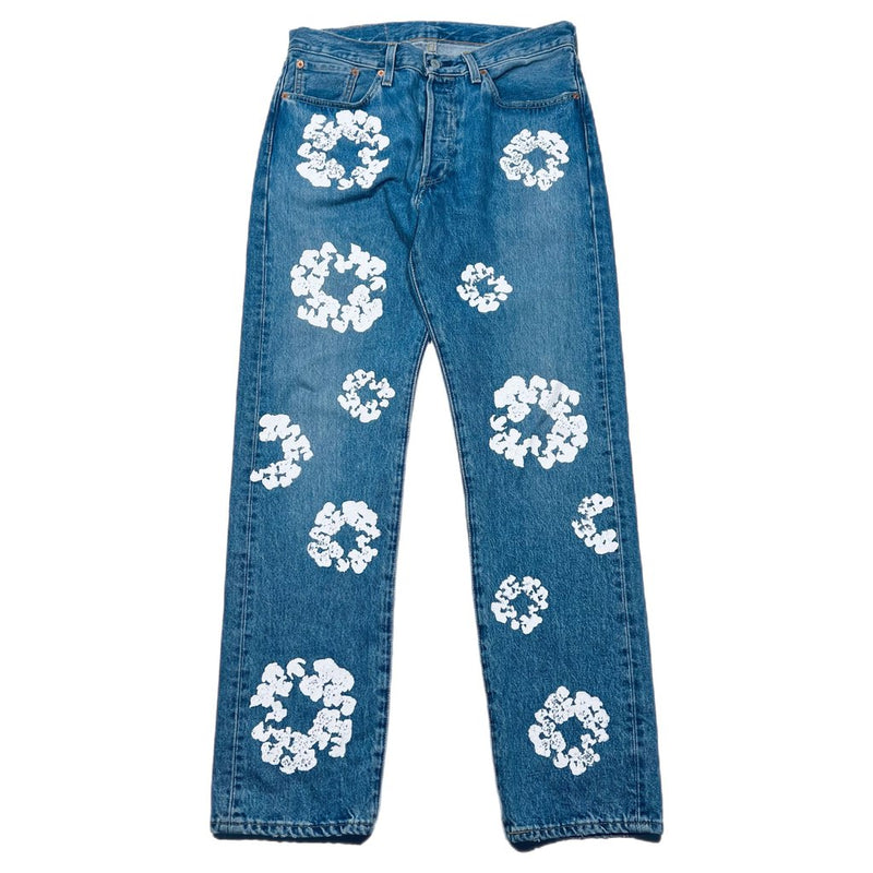 Denim Tears Levi's Cotton Wreath Jeans Light Blue Sz. 33 x 32