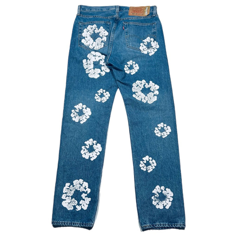 Denim Tears Levi's Cotton Wreath Jeans Light Blue Sz. 33 x 32