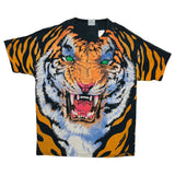 1995 Liquid Blue Tiger All Over Print Tee Black Sz. XXL