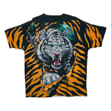 1995 Liquid Blue Tiger All Over Print Tee Black Sz. XXL