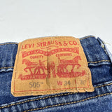 Vintage Y2K Levi's 505 Denim Pants Dark Blue Wash Sz. 34 x 30