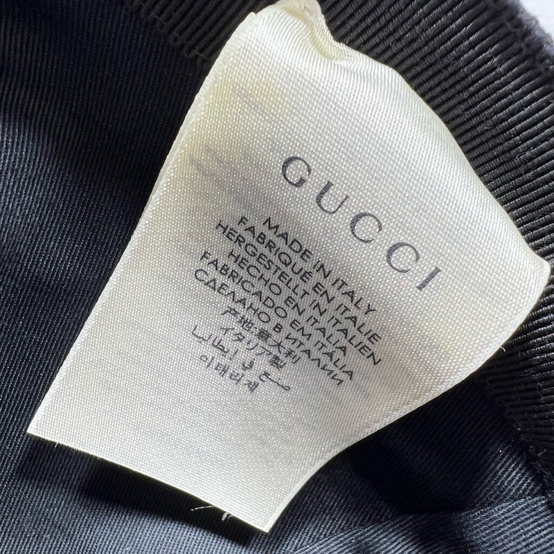 Gucci Monogram Leather Patch Hat Black