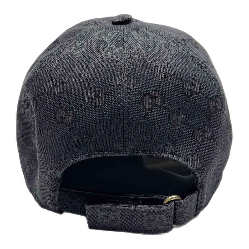 Gucci Monogram Leather Patch Hat Black