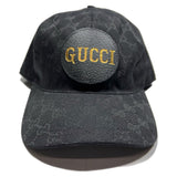 Gucci Monogram Leather Patch Hat Black