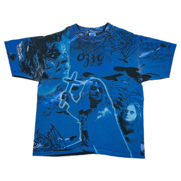 Vintage Ozzy Osborn All Over Print Tee Navy Sz. XL