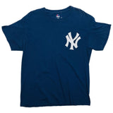 Vintage New York Yankees Stitched Logo Tee Navy Sz. L